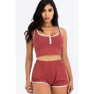Cropped Tank top and shorts set